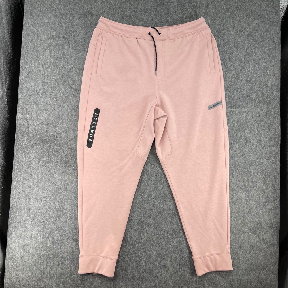Legends Joggers Mens 2XL Pink Athletic Sweatpants Tapered Leg Luka Slim Fit